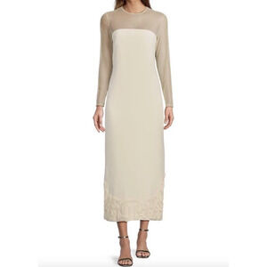 Antonio Melani x Elizabeth Damrich Babe Mesh Crepe Soutache Maxi Dress US 2 NWT